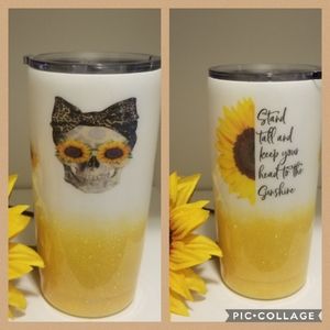 Skull/Sunflower tumbler